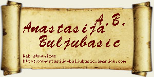 Anastasija Buljubašić vizit kartica